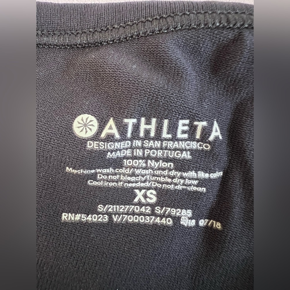 Athleta Black Seamless Stretch Split Back Foothil… - image 6